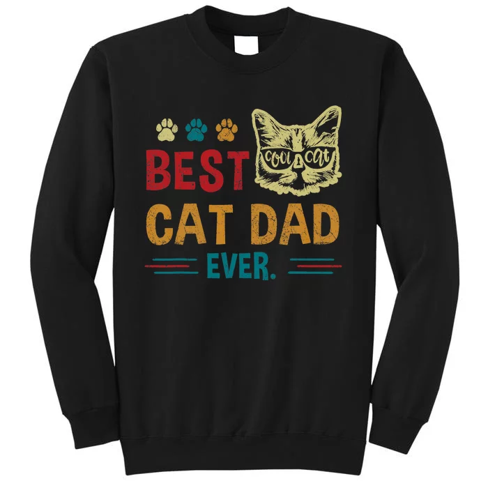 Best Cat Dad Ever Vintage Retro Cat Dad Father Day Sweatshirt