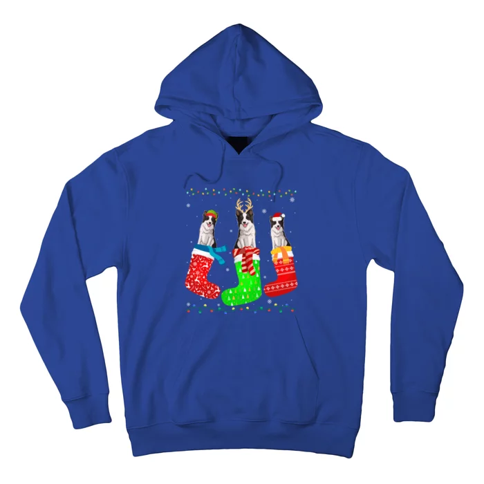 Border Collie Dog In Xmas Socks Funny Ugly Sweater Christmas Gift Hoodie