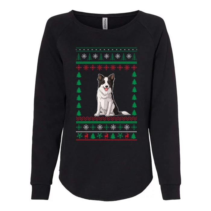 Border Collie Dog Lover Boys Girls Xmas Ugly Sweater Party Gift Womens California Wash Sweatshirt