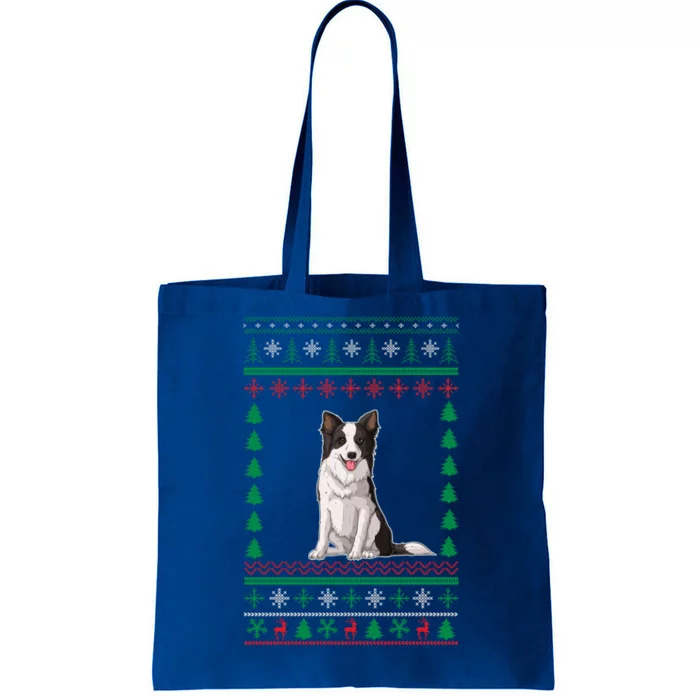 Border Collie Dog Lover Boys Girls Xmas Ugly Sweater Party Gift Tote Bag