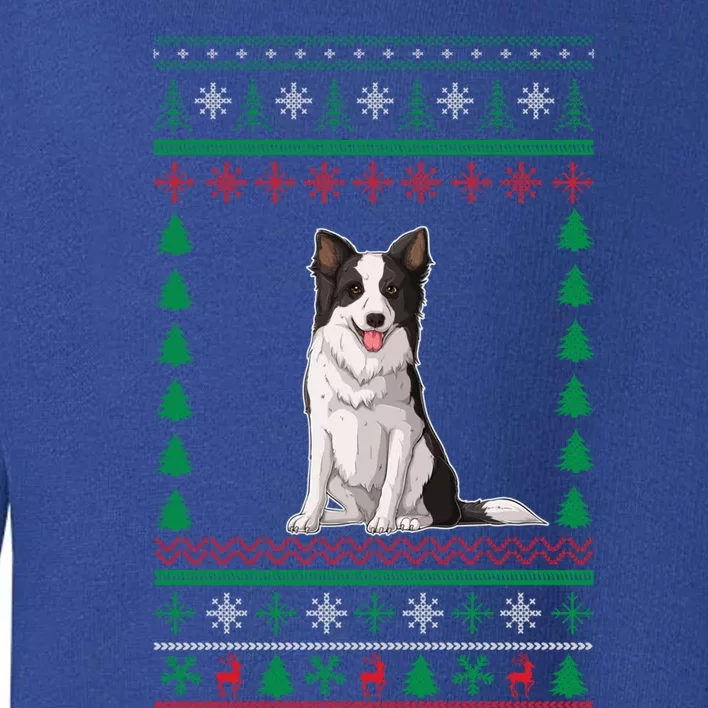 Border Collie Dog Lover Boys Girls Xmas Ugly Sweater Party Gift Toddler Sweatshirt