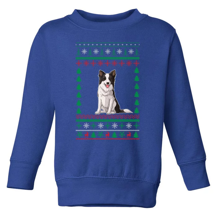 Border Collie Dog Lover Boys Girls Xmas Ugly Sweater Party Gift Toddler Sweatshirt