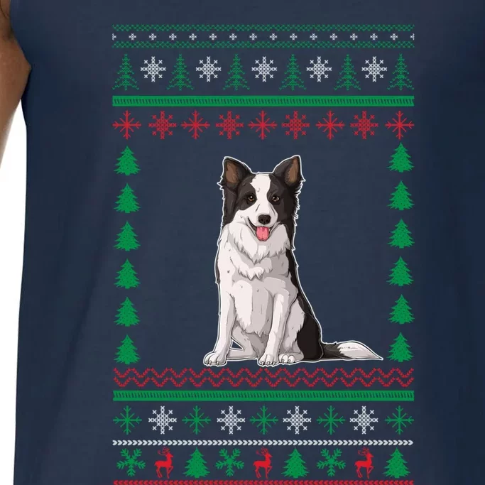 Border Collie Dog Lover Boys Girls Xmas Ugly Sweater Party Gift Comfort Colors® Tank Top