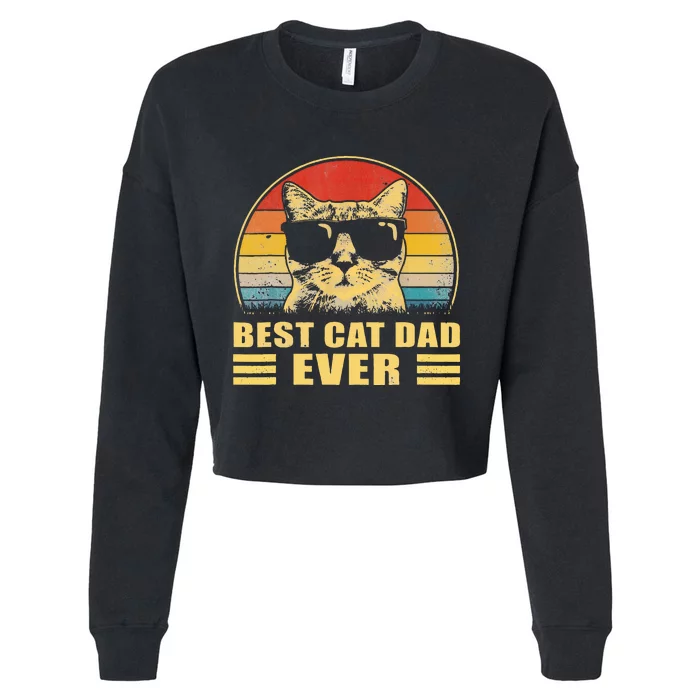 Best Cat Dad Ever Father FatherS Day Gift Cat Daddy Cropped Pullover Crew