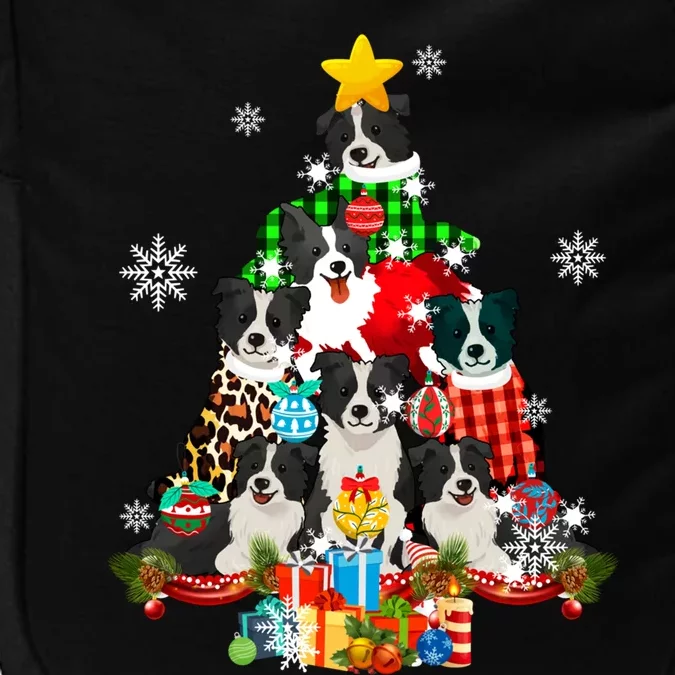 Border Collie Dog Lover Owner Christmas Tree Xmas Holiday Gift Impact Tech Backpack