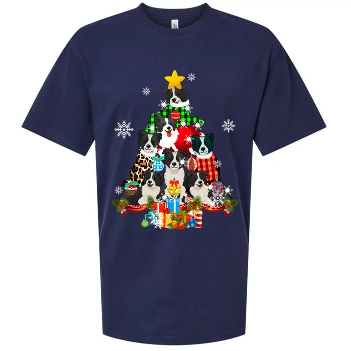 Border Collie Dog Lover Owner Christmas Tree Xmas Holiday Gift Sueded Cloud Jersey T-Shirt