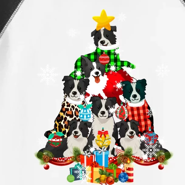 Border Collie Dog Lover Owner Christmas Tree Xmas Holiday Gift Toddler Fine Jersey T-Shirt