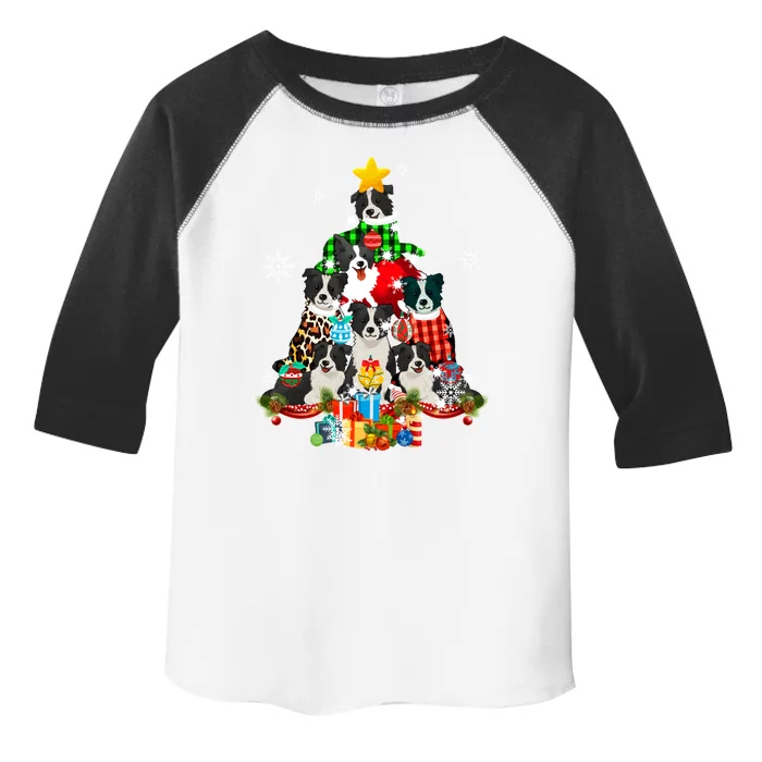 Border Collie Dog Lover Owner Christmas Tree Xmas Holiday Gift Toddler Fine Jersey T-Shirt