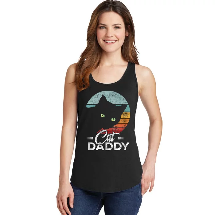 Best Cat Dad Daddy Ever Cat Lover Ladies Essential Tank