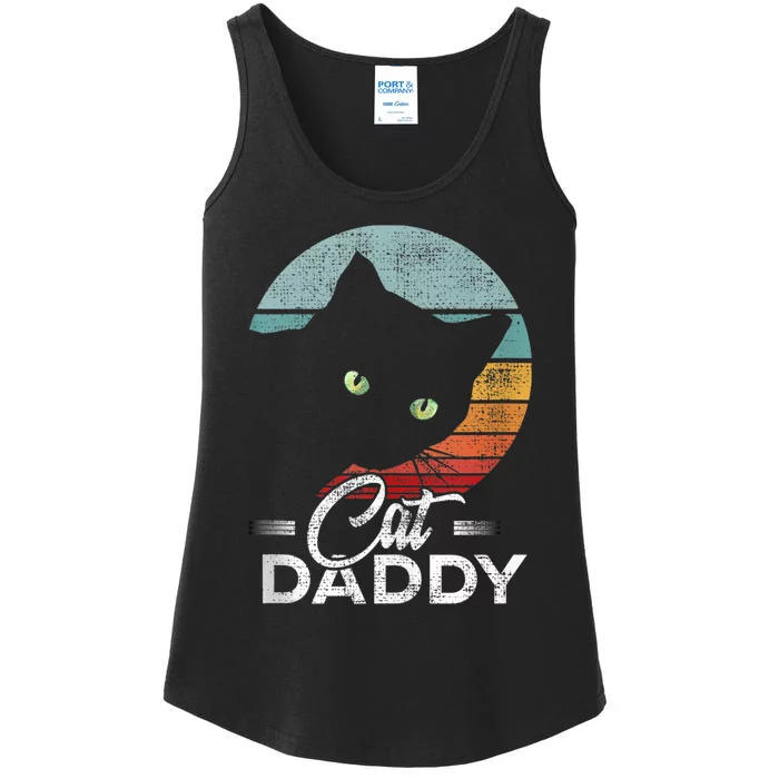 Best Cat Dad Daddy Ever Cat Lover Ladies Essential Tank