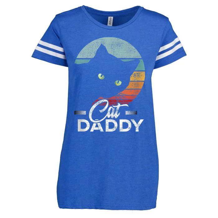 Best Cat Dad Daddy Ever Cat Lover Enza Ladies Jersey Football T-Shirt