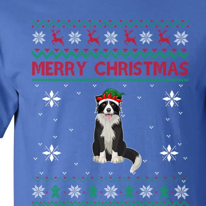 Border Collie Dog Lover Girls Boys Ugly Xmas Sweater Gift Tall T-Shirt