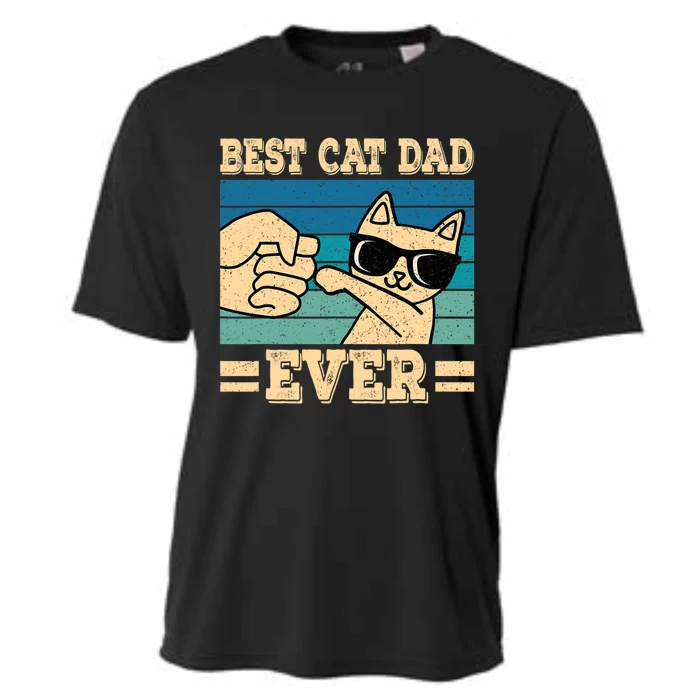 Best Cat Dad Ever Funny Cat Retro Men Cooling Performance Crew T-Shirt