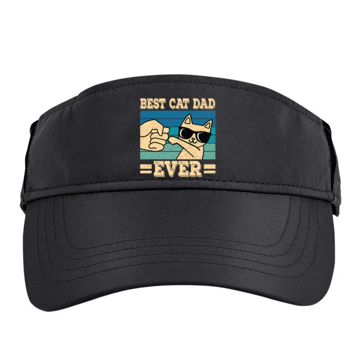 Best Cat Dad Ever Funny Cat Retro Men Adult Drive Performance Visor