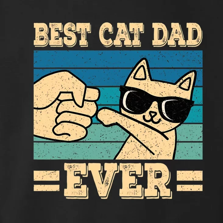 Best Cat Dad Ever Funny Cat Retro Men Toddler Hoodie