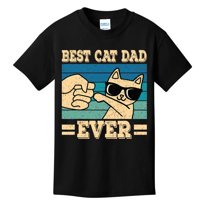 Best Cat Dad Ever Funny Cat Retro Men Kids T-Shirt