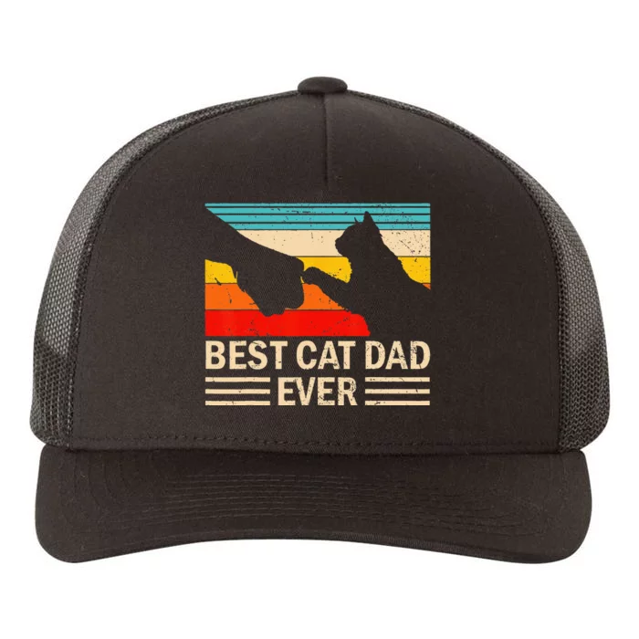 Best Cat Dad Ever Funny Vintage Cat Daddy Yupoong Adult 5-Panel Trucker Hat