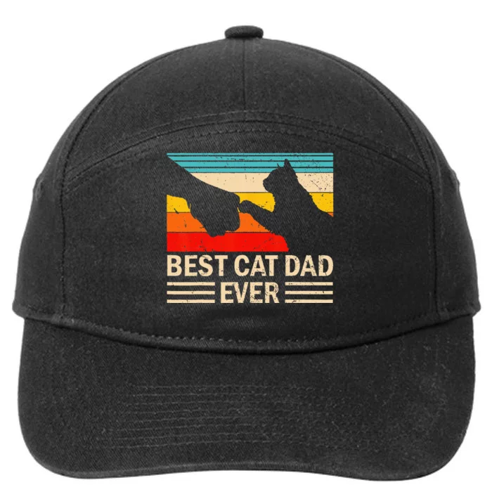 Best Cat Dad Ever Funny Vintage Cat Daddy 7-Panel Snapback Hat