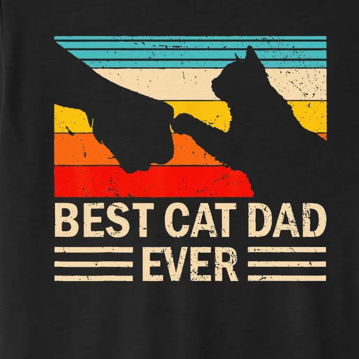 Best Cat Dad Ever Funny Vintage Cat Daddy ChromaSoft Performance T-Shirt