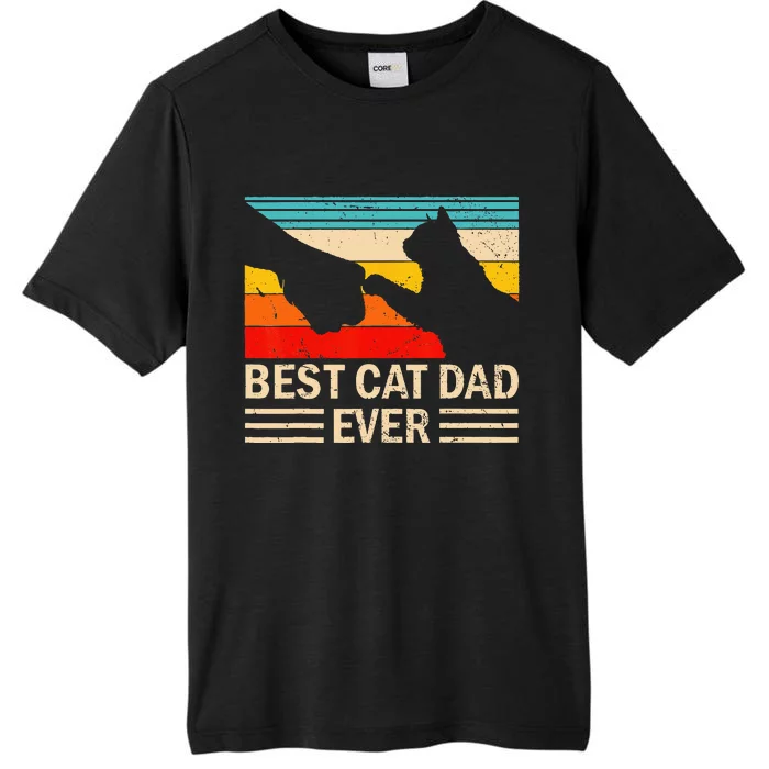 Best Cat Dad Ever Funny Vintage Cat Daddy ChromaSoft Performance T-Shirt