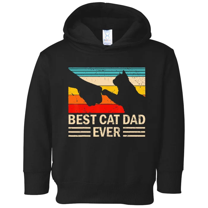 Best Cat Dad Ever Funny Vintage Cat Daddy Toddler Hoodie