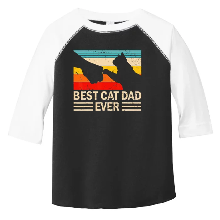 Best Cat Dad Ever Funny Vintage Cat Daddy Toddler Fine Jersey T-Shirt