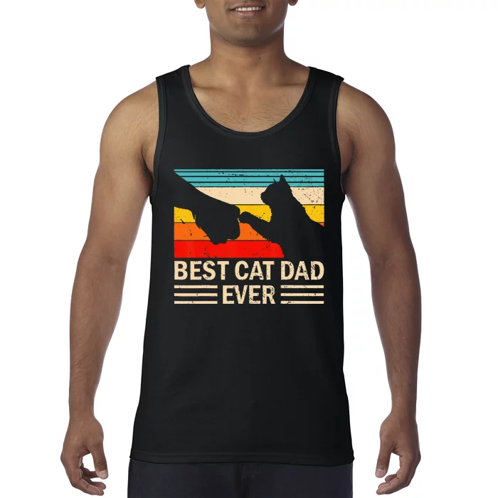 Best Cat Dad Ever Funny Vintage Cat Daddy Tank Top