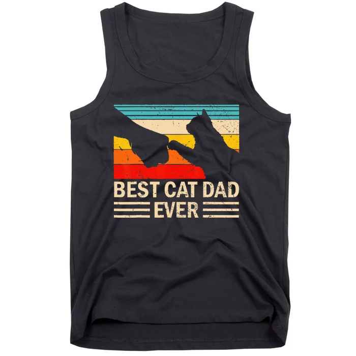 Best Cat Dad Ever Funny Vintage Cat Daddy Tank Top