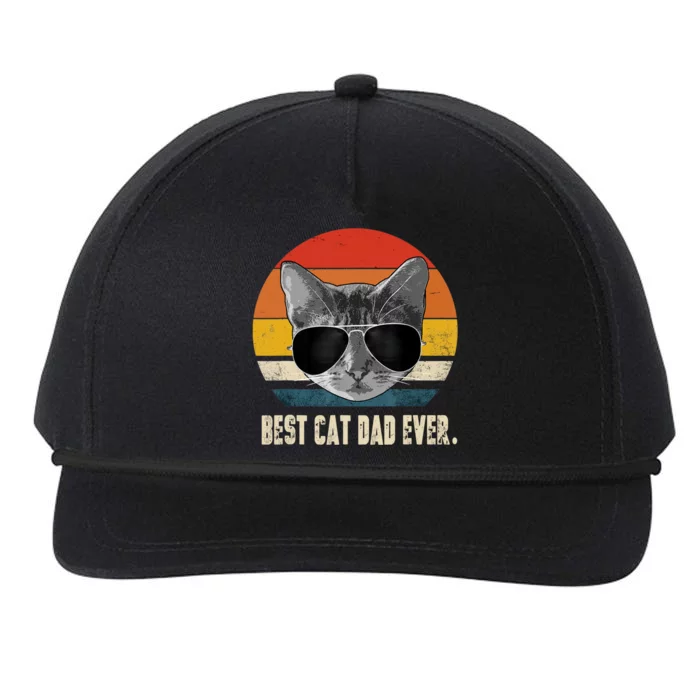 Best Cat Dad Ever Shirt Vintage Retro Cat Daddy Cat Father TShirt Snapback Five-Panel Rope Hat