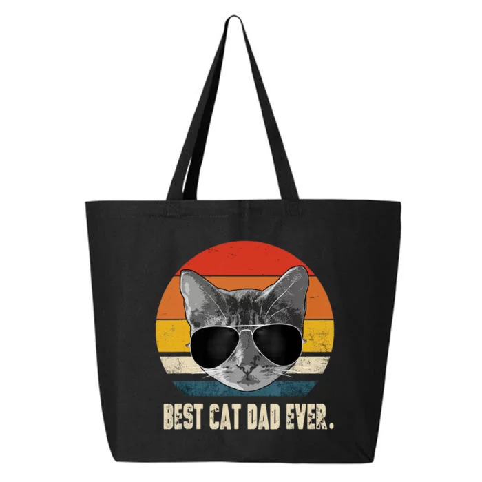 Best Cat Dad Ever Shirt Vintage Retro Cat Daddy Cat Father TShirt 25L Jumbo Tote