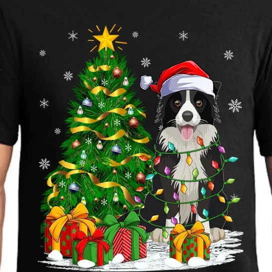 Border Collie Dog Lover Xmas Santa Border Collie Christmas Gift Pajama Set