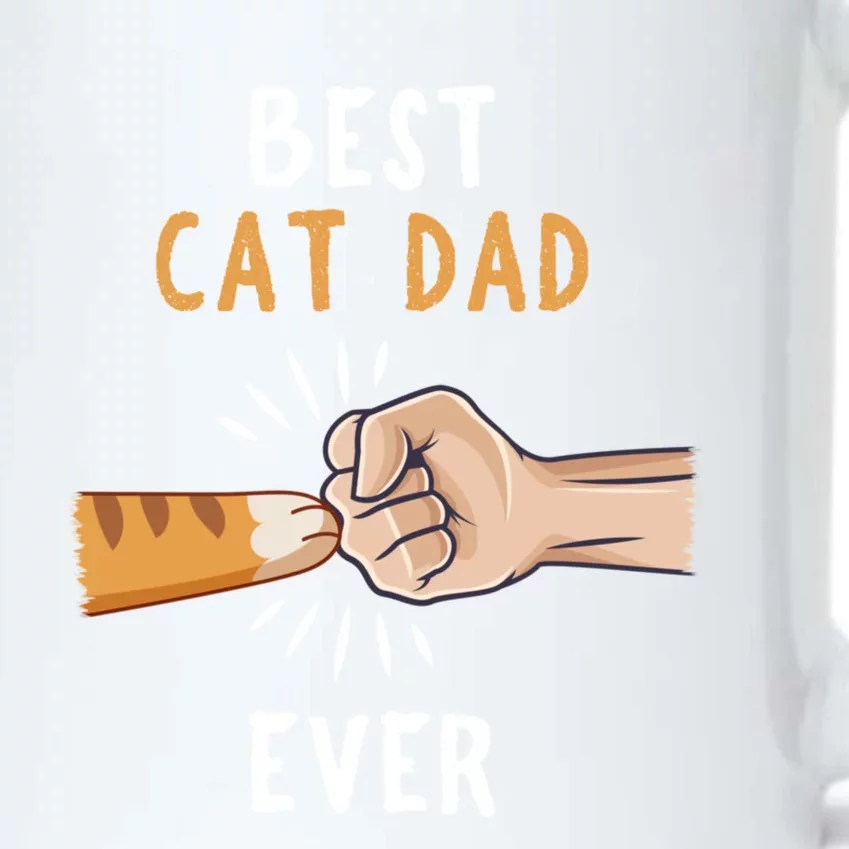 Best Cat Dad Ever Paw Fist Bump Black Color Changing Mug