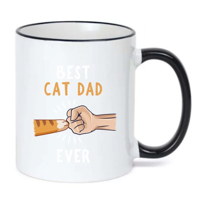 Best Cat Dad Ever Paw Fist Bump Black Color Changing Mug