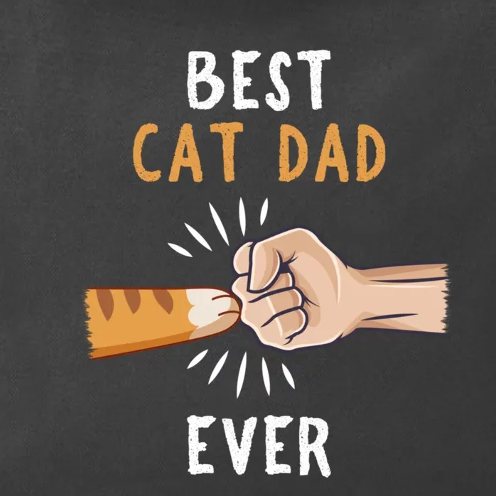 Best Cat Dad Ever Paw Fist Bump Zip Tote Bag