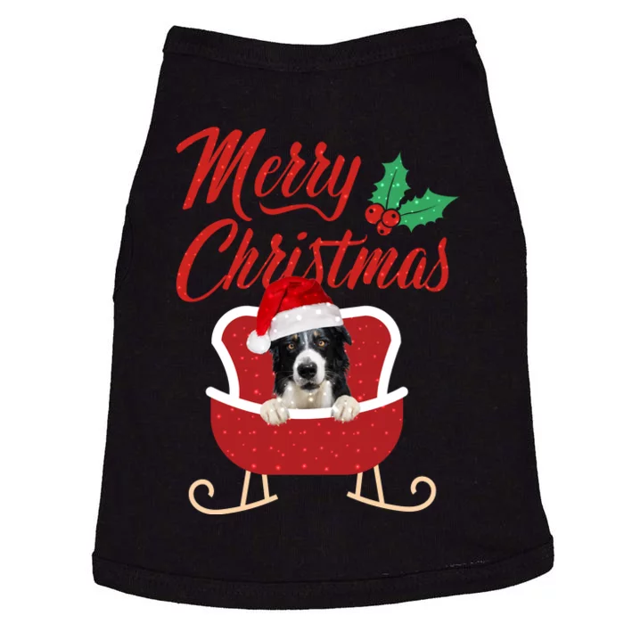 Border Collie Dog Merry Christmas Design For The Holiday Season! Doggie Tank