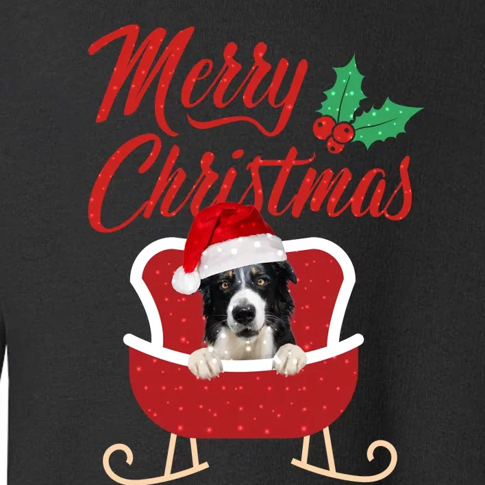 Border Collie Dog Merry Christmas Design For The Holiday Season! Toddler Sweatshirt