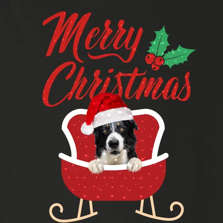 Border Collie Dog Merry Christmas Design For The Holiday Season! Toddler Long Sleeve Shirt