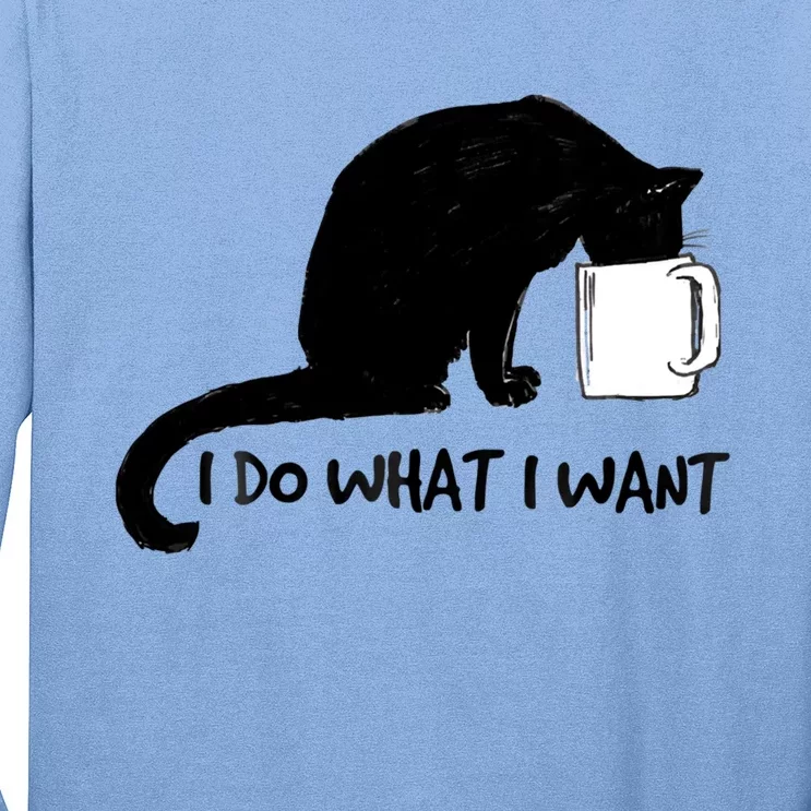 Black Cat Do What I Want Red Cup Funny My Cat Cute Gift Long Sleeve Shirt