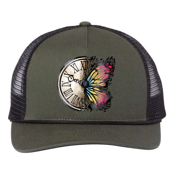 Butterfly Clock Design Retro Rope Trucker Hat Cap