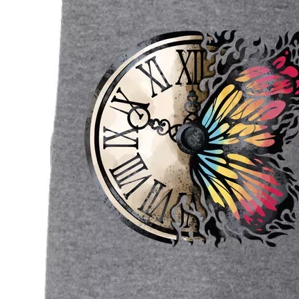 Butterfly Clock Design Doggie 3-End Fleece Hoodie