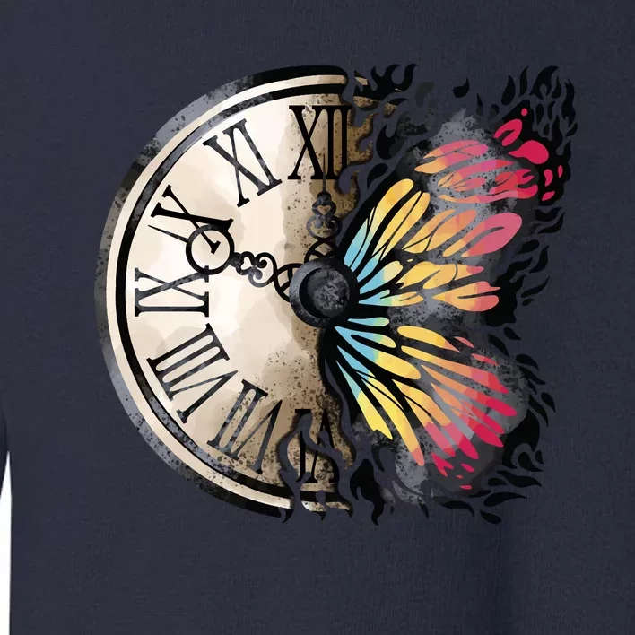 Butterfly Clock Design Toddler Sweatshirt