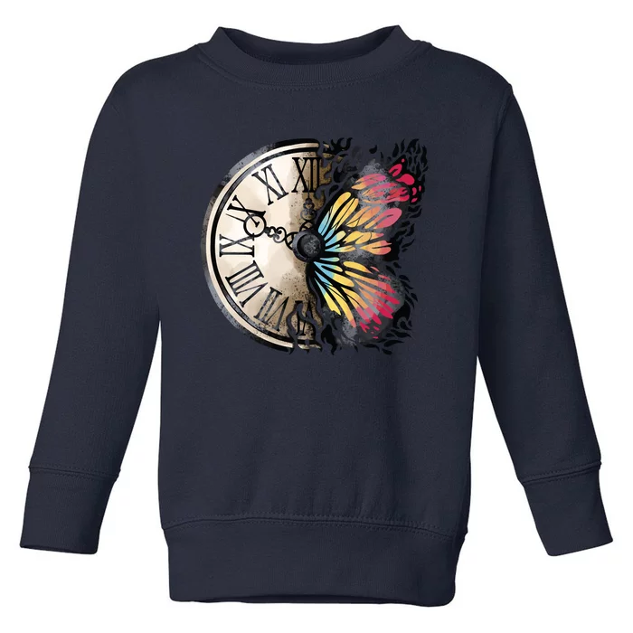 Butterfly Clock Design Toddler Sweatshirt