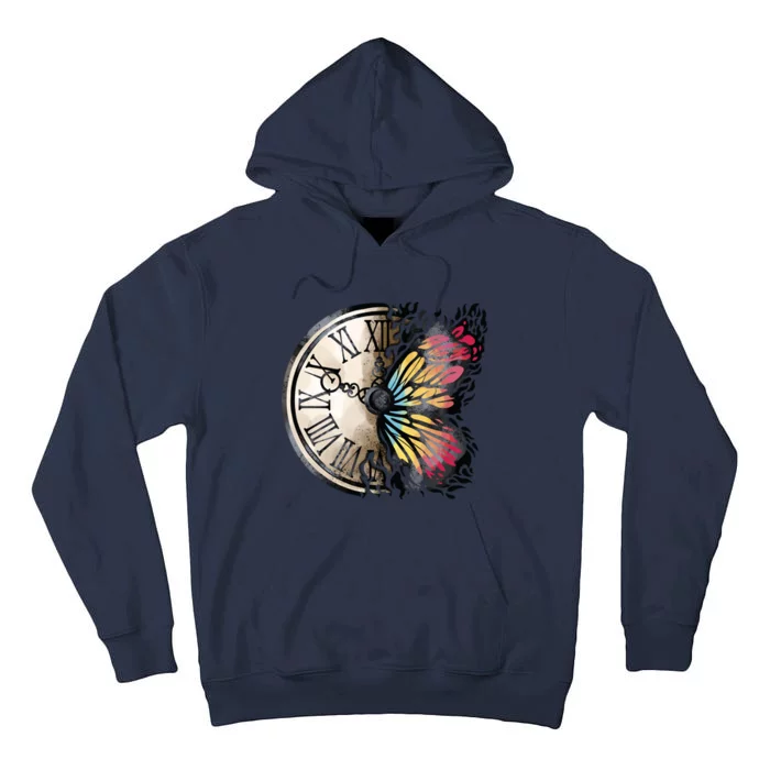 Butterfly Clock Design Tall Hoodie