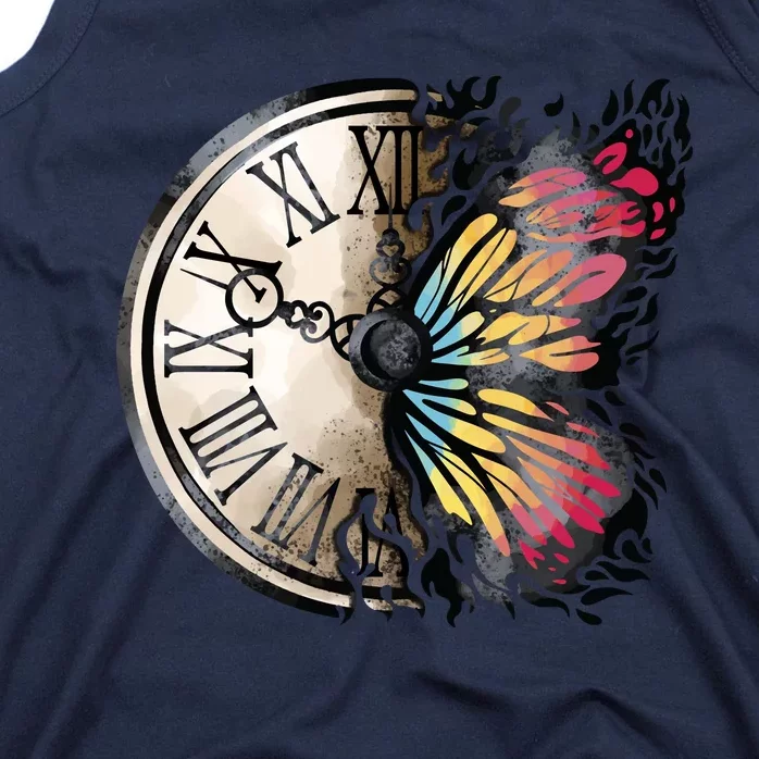 Butterfly Clock Design Tank Top