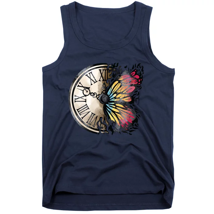 Butterfly Clock Design Tank Top