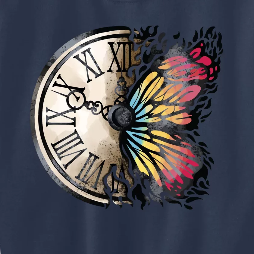 Butterfly Clock Design Kids Sweatshirt