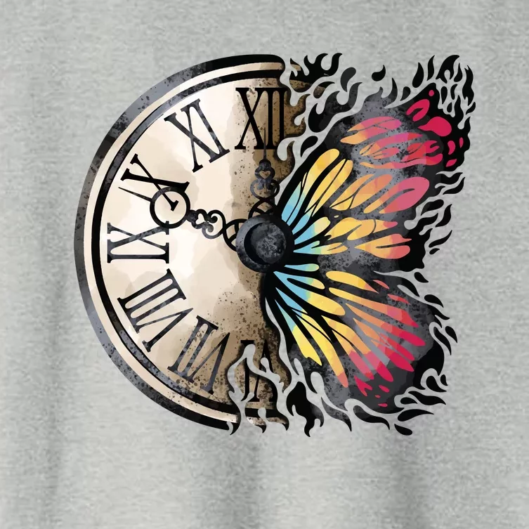 Butterfly Clock Design Women's Crop Top Tee