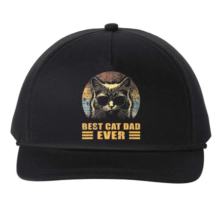 Best Cat Dad Ever FatherS Day Snapback Five-Panel Rope Hat