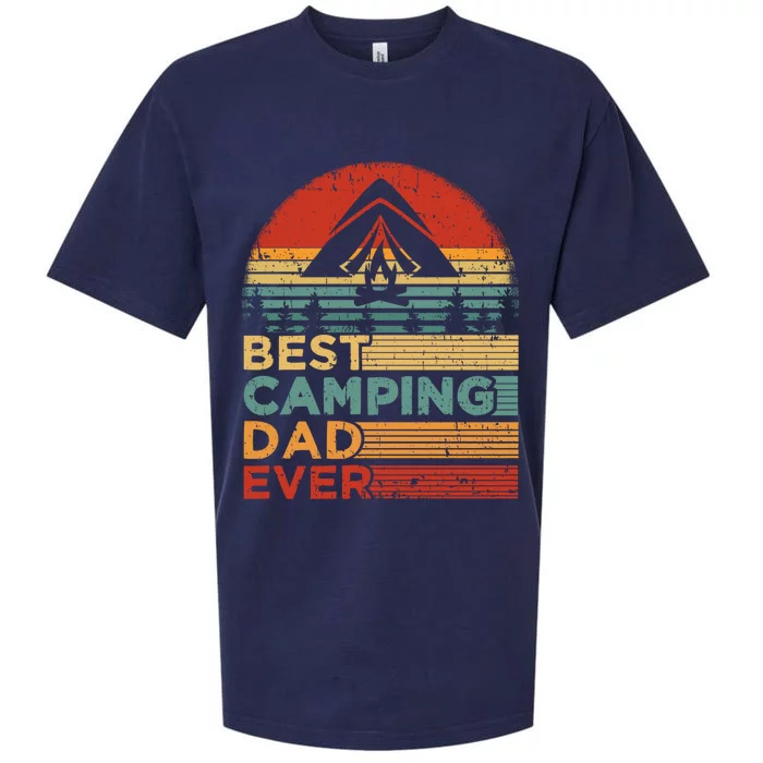 Best Camping Dad Ever Funny Vintage Camping Fathers Day Gift Sueded Cloud Jersey T-Shirt