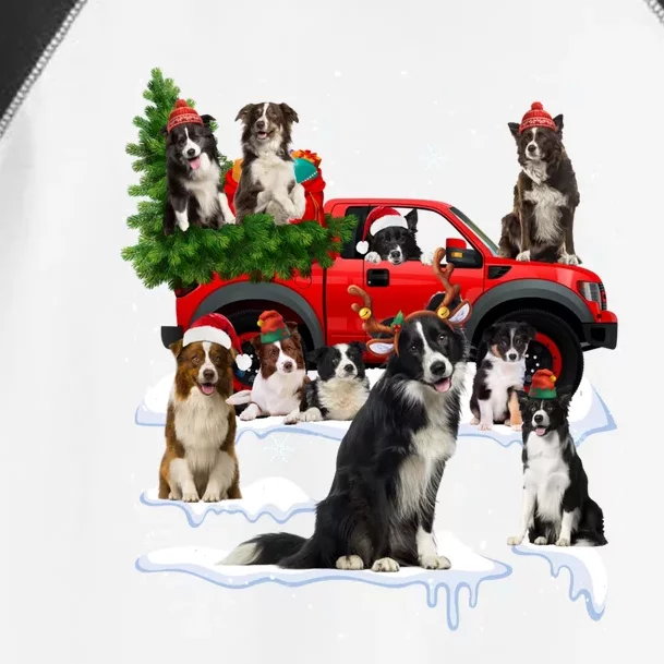 Border Collie Dog Red Truck Christmas Tree Santa Ugly Xmas Cute Gift Toddler Fine Jersey T-Shirt